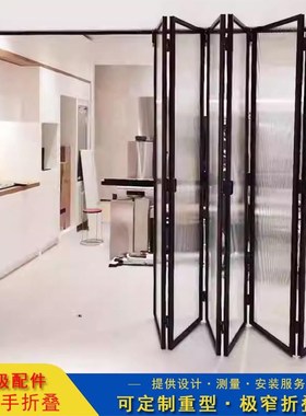 重型隔断门折叠门洗车房商铺门店玻璃折叠窗移门阳台推拉门铝合金