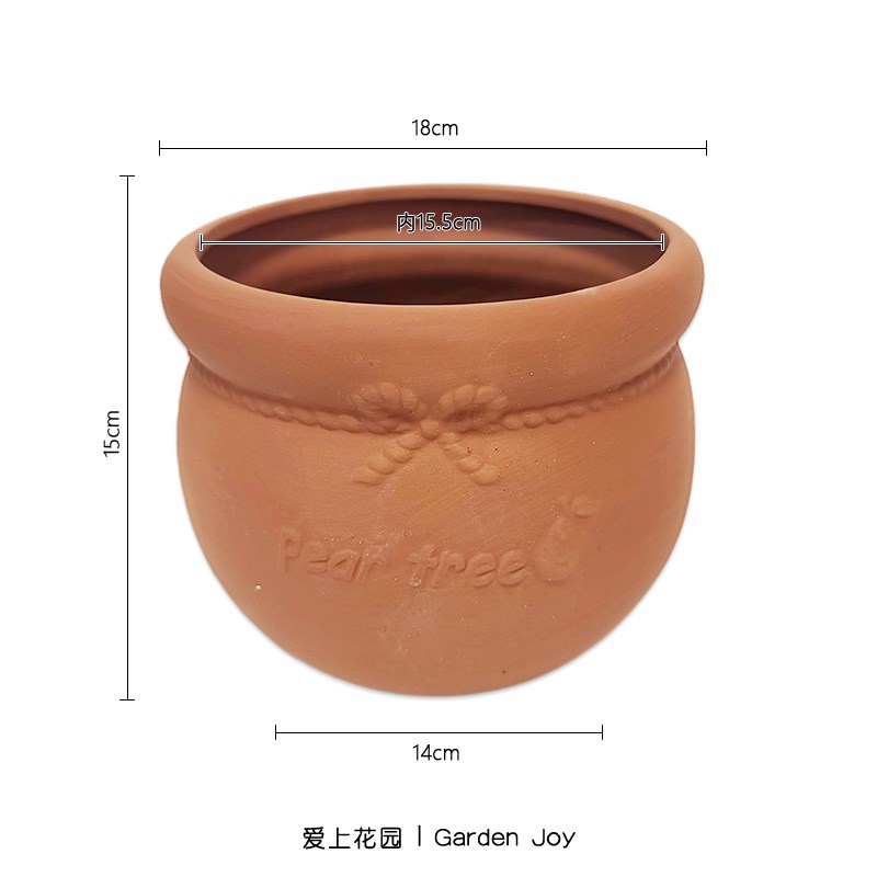 爱上花园细质陶盆zakka敞口小罐 蜜蜂罐 梨罐子 森林小屋 桔子树