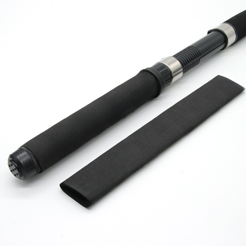 黑色鱼竿防滑热缩管加厚磨砂无花纹手把套一体式吸汗绝缘防电套管