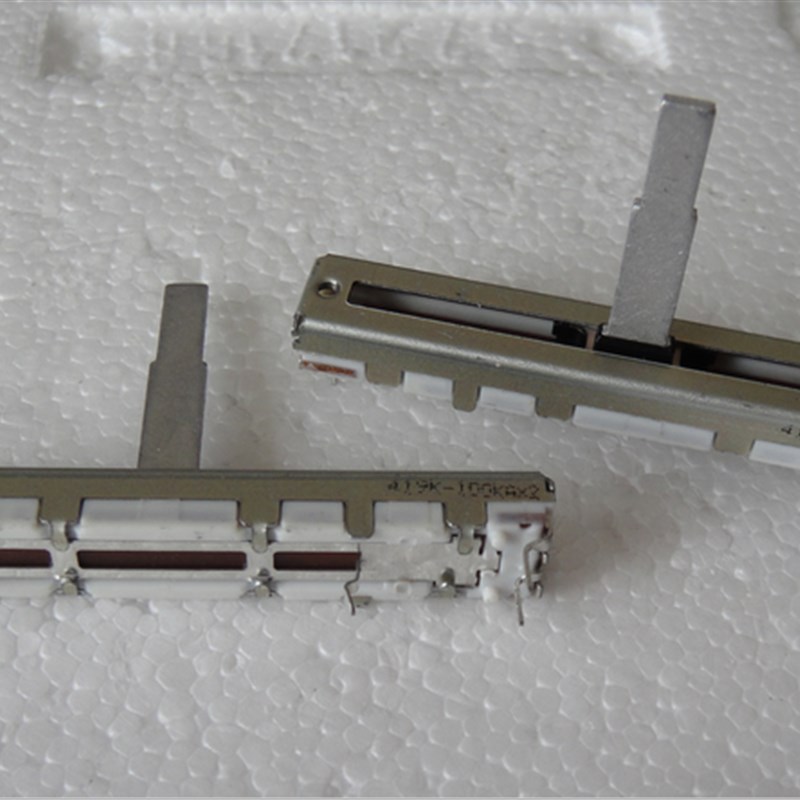 进口日本ALPS 6公分100KAX2直滑电位器 推拉式双联电位器 柄25MM