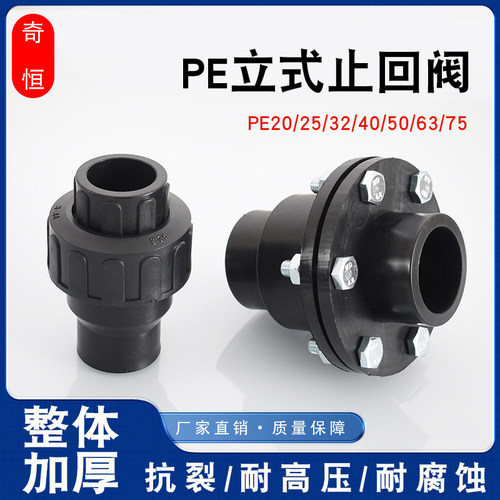 PE32 25 20立式活接止回阀承插热熔开关放倒流单项50 63 75管配件