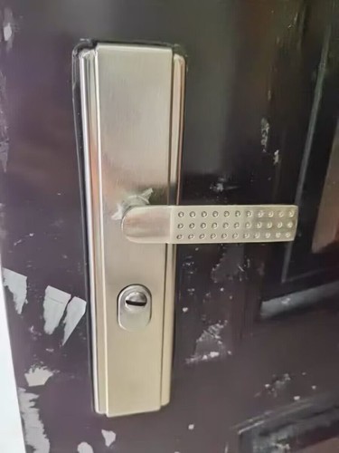 不锈钢防盗门锁套装木门把手面板家用通用型锁具锁芯大铁门锁手柄
