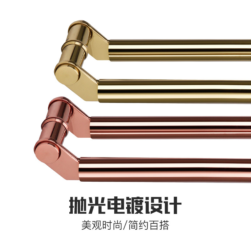 玻璃门大拉手不锈钢电镀中砂x加厚刀头型斜拐脚有框门推拉门把手