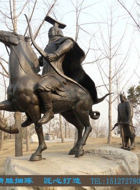 骑马人物铜雕塑定制大型铸铜将军战马雕像玻璃钢西方人物骑马雕像