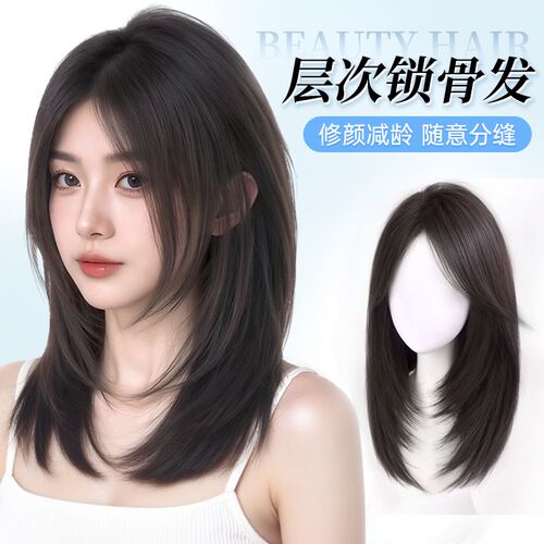 锁骨发短发女全真发隐形双递针蕾丝无痕光头自然中长发假发全头套