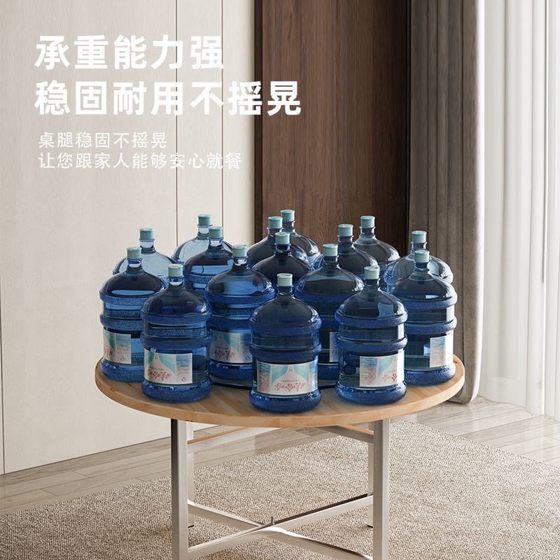 折叠圆桌面台面杉木加厚饭店酒店圆形台I面板原木圆餐桌带转盘饭