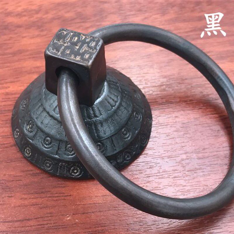 仿古纯铜双d面装拉手玻璃门花格门铜配件实木门环敲门器中式门拉