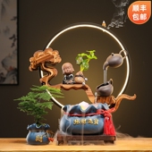 创意流水生财悬壶摆件循环水装 饰品客厅电视柜办公室桌面招财礼品