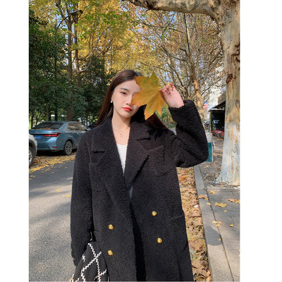 皮毛一体羊羔草外套女冬