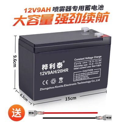 电动喷雾器12V9ah铅酸蓄电池12伏音响消防UPS门禁12v9电瓶