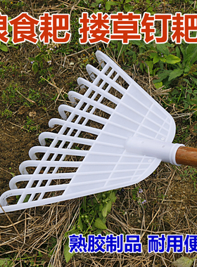 草坪耙子园艺农具用搂草扒草抓草塑料晒粮食落叶扫树叶神器小号爬