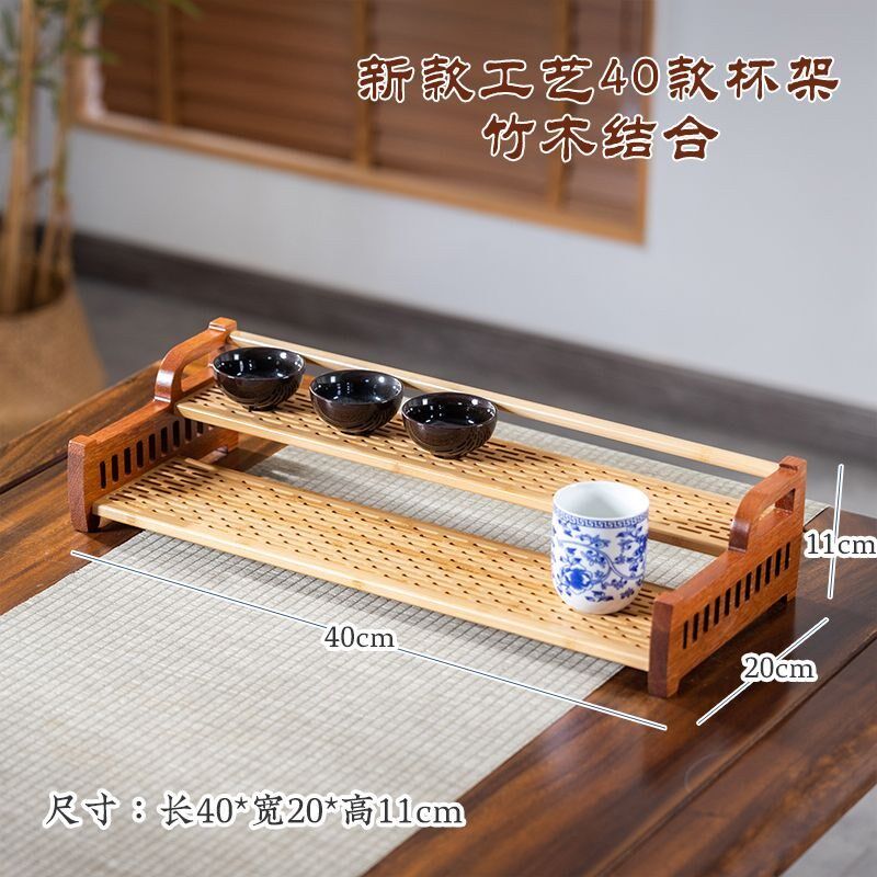 实木茶杯架子茶具茶器紫砂壶收纳架茶桌摆放P架博古架小型置物架
