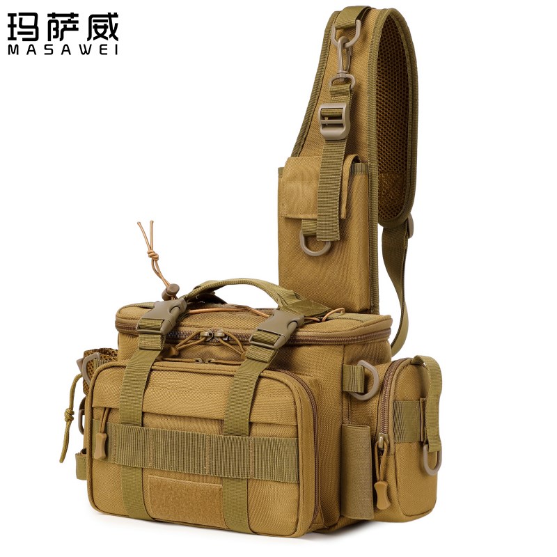 新款路亚包钓鱼登山露营多功能腰包运动户外大容量路亚竿包渔具包