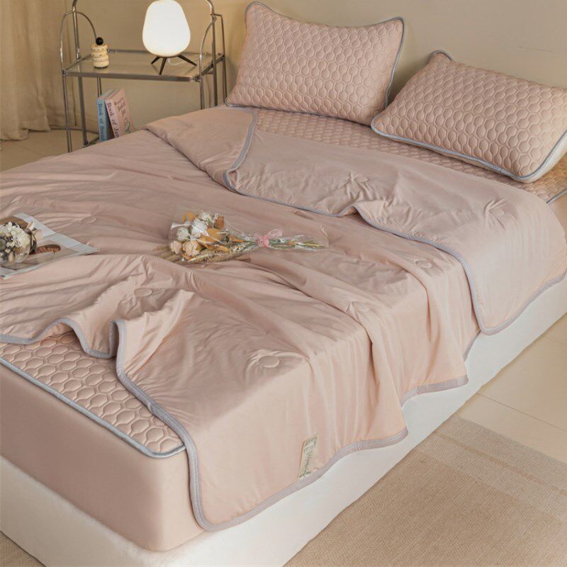 A类乳胶凉席夏凉被空调被可机洗床笠款宿舍学生单人夏被三四件套