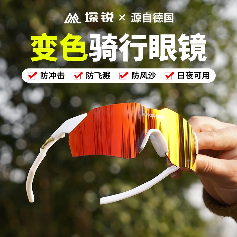 骑行眼镜变色护目日夜通用男女户外运动滑雪登山防尘自行车防风镜
