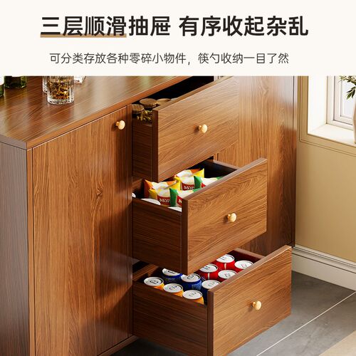 客厅置物柜d现代简约餐边柜靠墙一体酒柜储物茶水柜子厨房收纳橱