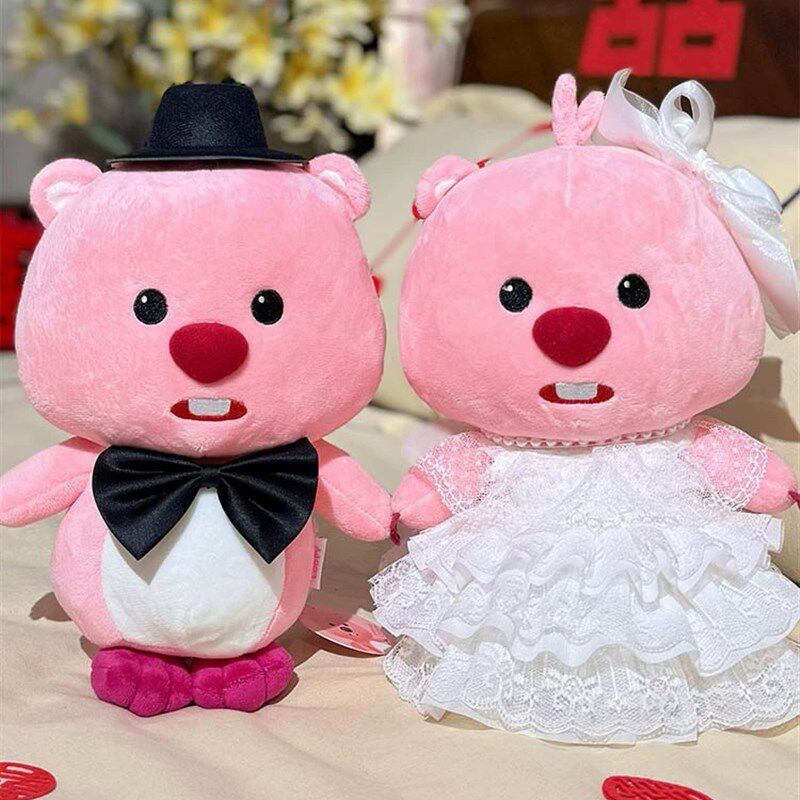 小海狸压床娃g娃娃娃一对结婚房间布置毛绒陪嫁公仔玩偶送闺蜜新