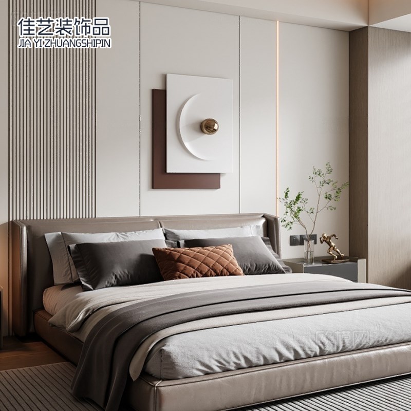 现代简约入户玄关金属铁艺墙面装饰品挂画高级感R民宿卧室床头墙