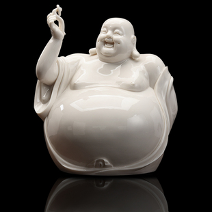 墨修缘德化白瓷招财如意弥勒佛摆件工艺品家居装饰礼品艺术收藏品
