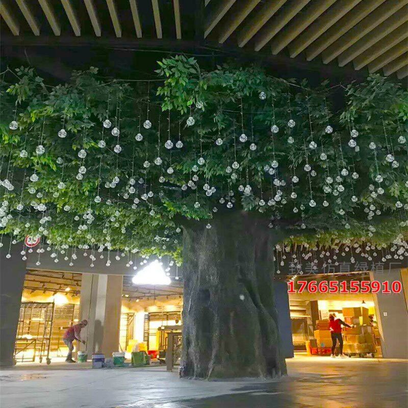 景观绿植水泥大树店铺包柱子榕树假树仿真树大型室内装饰吊顶人造