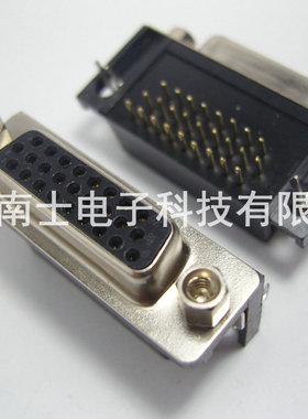 优质 镀金 HDR26母头 DR26孔 HDB26 DB26 90度弯脚 插板式 焊板式