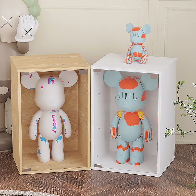 手办收纳架盲盒玩具玻璃门书架书柜储物架隔板整理架收纳柜亚克力