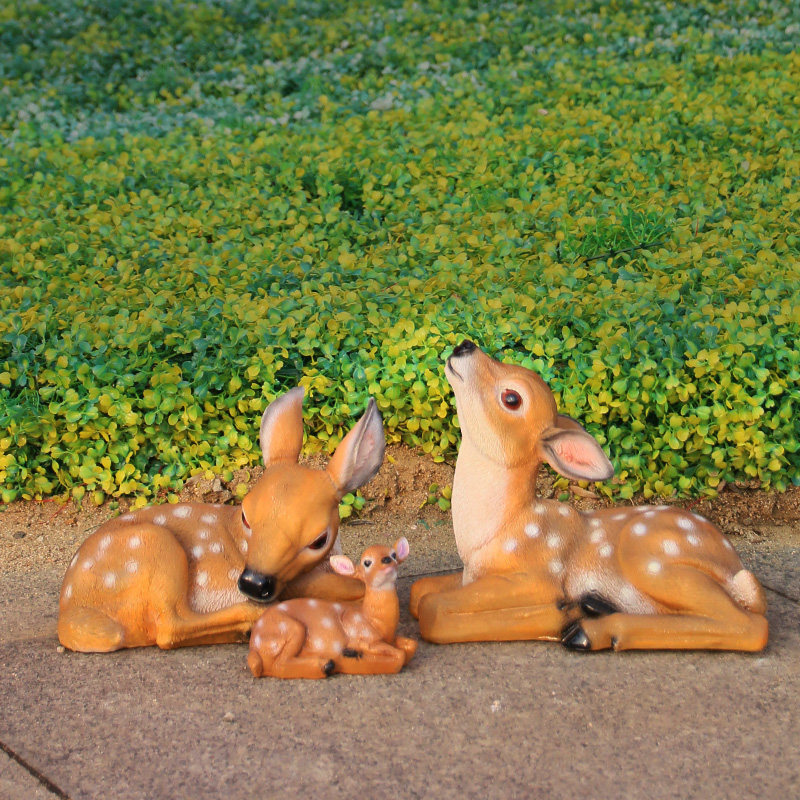 仿真动物梅花鹿树脂雕塑摆件户外花园园林庭院景观装饰工艺品摆设