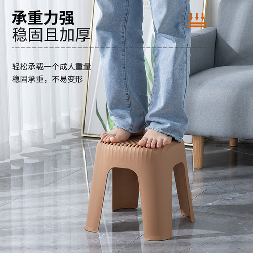 小凳子家用加厚j极简儿童矮凳宝宝塑料凳可叠放客厅大人登板凳结