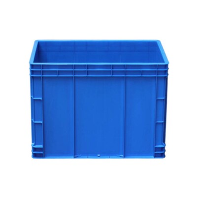 EU46450物流箱长方形加厚600*400*45L0蓝灰物流箱子储物筐大号胶