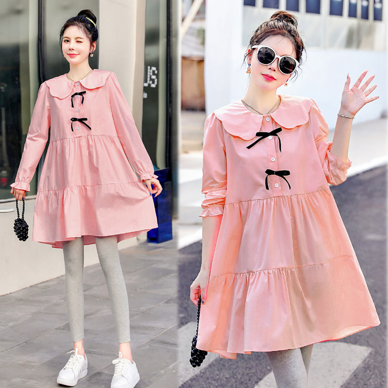 孕妇春装套装时尚款裙子2022新款上衣春秋款春季连衣裙宽松大码女