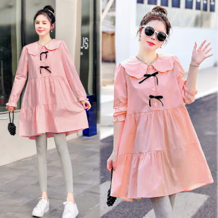 孕妇春装套装时尚款裙子2022新款上衣春秋款春季连衣裙宽松大码女