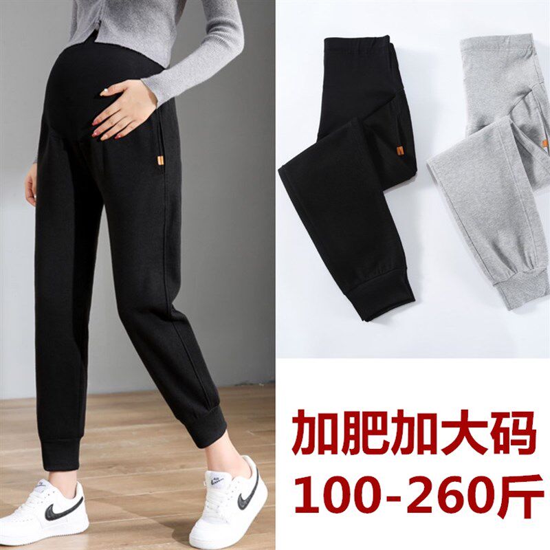 孕妇裤子春秋外穿加肥加大码运动裤夏季休闲打底裤宽松长裤200斤