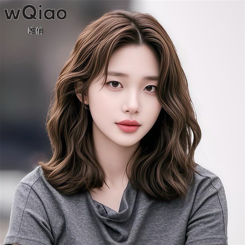 假发女全头套真人发丝法式波浪卷烫发自然百搭夏季轻薄整顶假发套