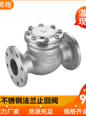 304不锈钢法兰止回阀 旋启式止回阀H44W-16PDN50 DN80-100