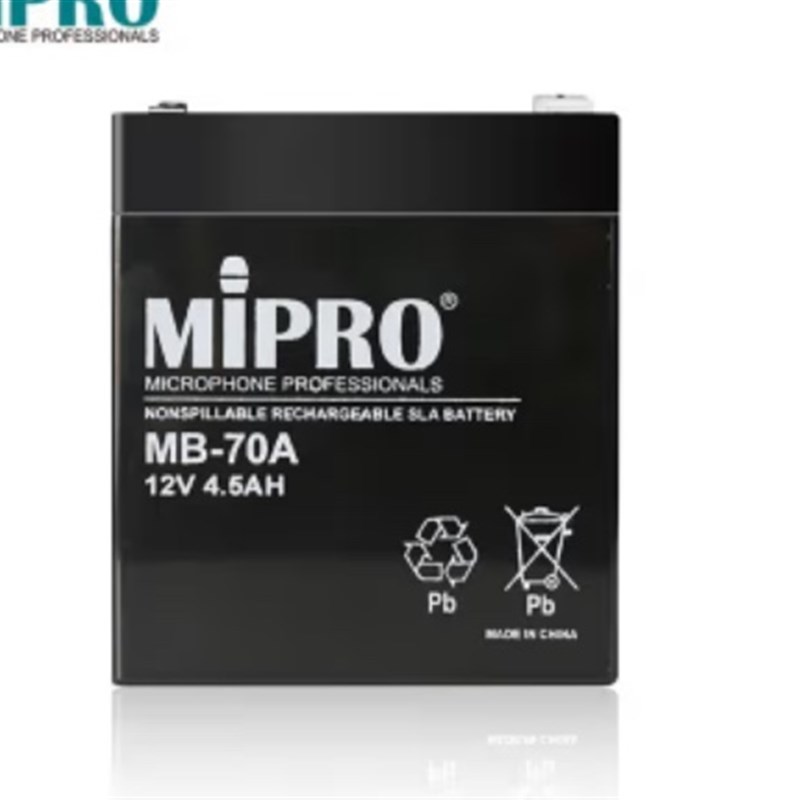 MIPRO扩音机电池MB70A电池 MA707/MA708/MA808充电电池12V 4.5Ah