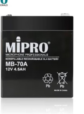 MIPRO扩音机电池MB70A电池 MA707/MA708/MA808充电电池12V 4.5Ah