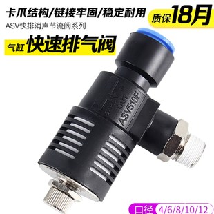 08S 510F 410F SMC型气缸快速排气阀消声节流阀ASV310F