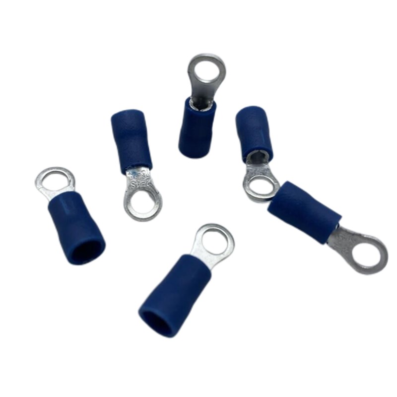 国标加厚紫铜RV1.25/2/3.5/5.5-3/4/5/6/8圆形O型绝缘冷压线端子