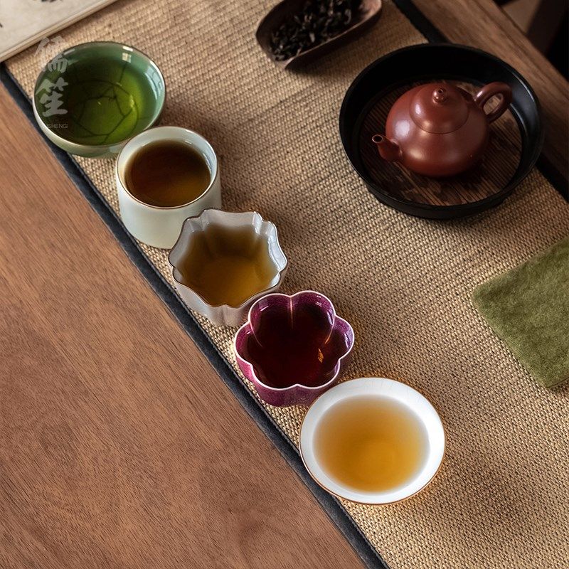 五大名窑套装功夫m茶具主人杯品茗杯陶瓷茶杯送礼长辈喝茶