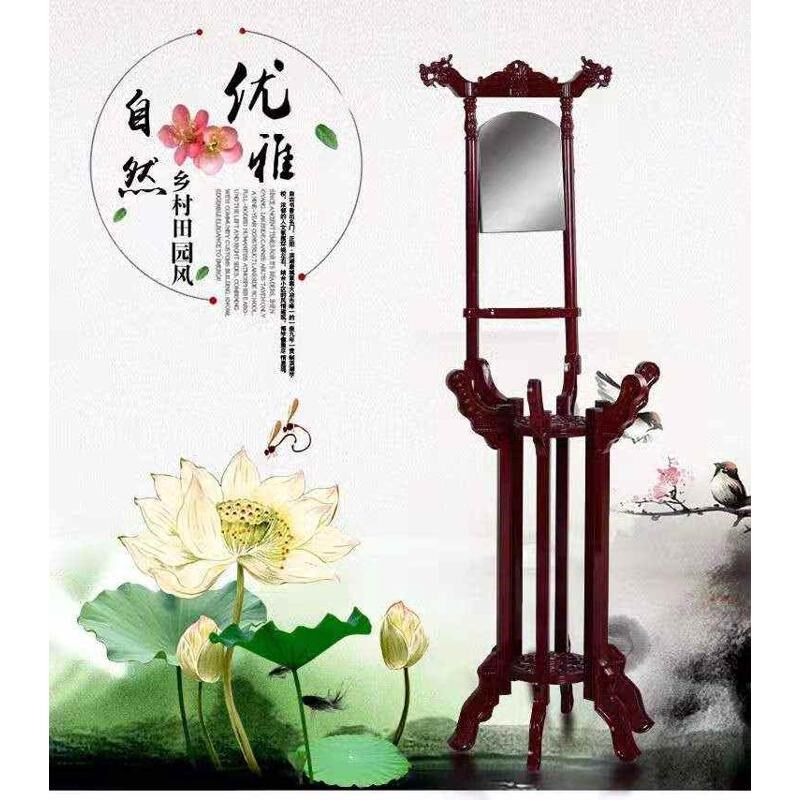 洗脸盆架家用落地带镜子老式卫生间C脸盆置物架农村仿古支架脸盆