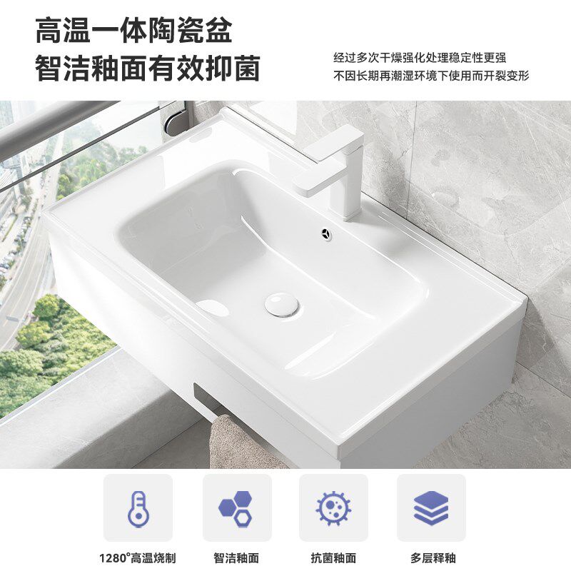 小户型白色挂墙式不锈钢支架盆卫生间陶瓷K洗手盆阳台洗脸盆壁挂