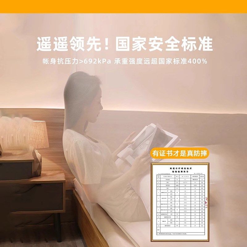 儿童防摔蚊帐家用免安装全底婴儿蒙古包2025新款卧室一Y体纹帐遮