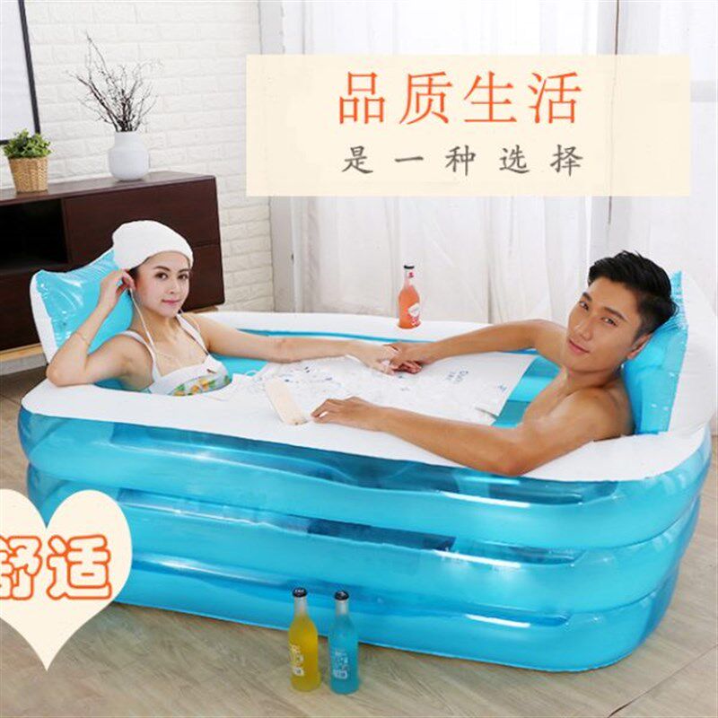 双人加大号泡澡浴桶夫妻r折叠沐浴池家用超大号情侣胖子全身洗澡