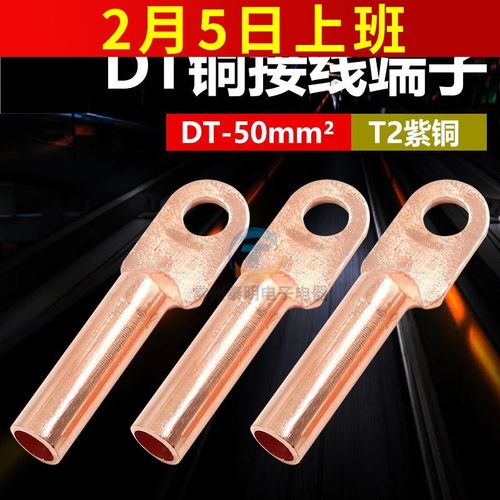 正品凤凰堵油式铜接头 DT-50 国标铜鼻子 接线端子50平方电缆接头