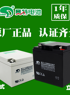 赛特BT-12M24AT电瓶12V24AH/20HR铅酸蓄电池消防主机UPS备用电源