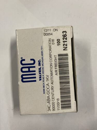 MAC高频电磁阀34C-ABA-GDCA-1KV全新原装真品DC24V当天发货