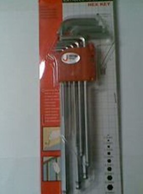 捷科 JETECH BL-C9球头镀烙 特长9件套 内六角扳手 1.5-10MM