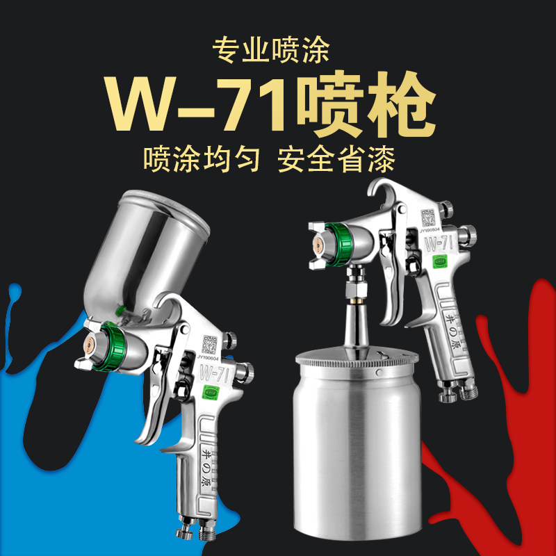 日本W-71/W77家俱油漆喷枪喷漆上壶底漆汽车喷抢高雾化涂料喷漆枪