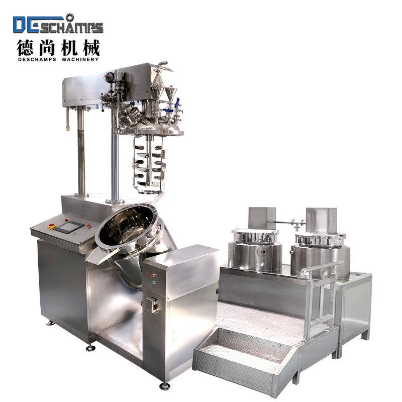 100L液压升降真空均质乳化锅PLC触控屏定制高转速均质机含油水锅