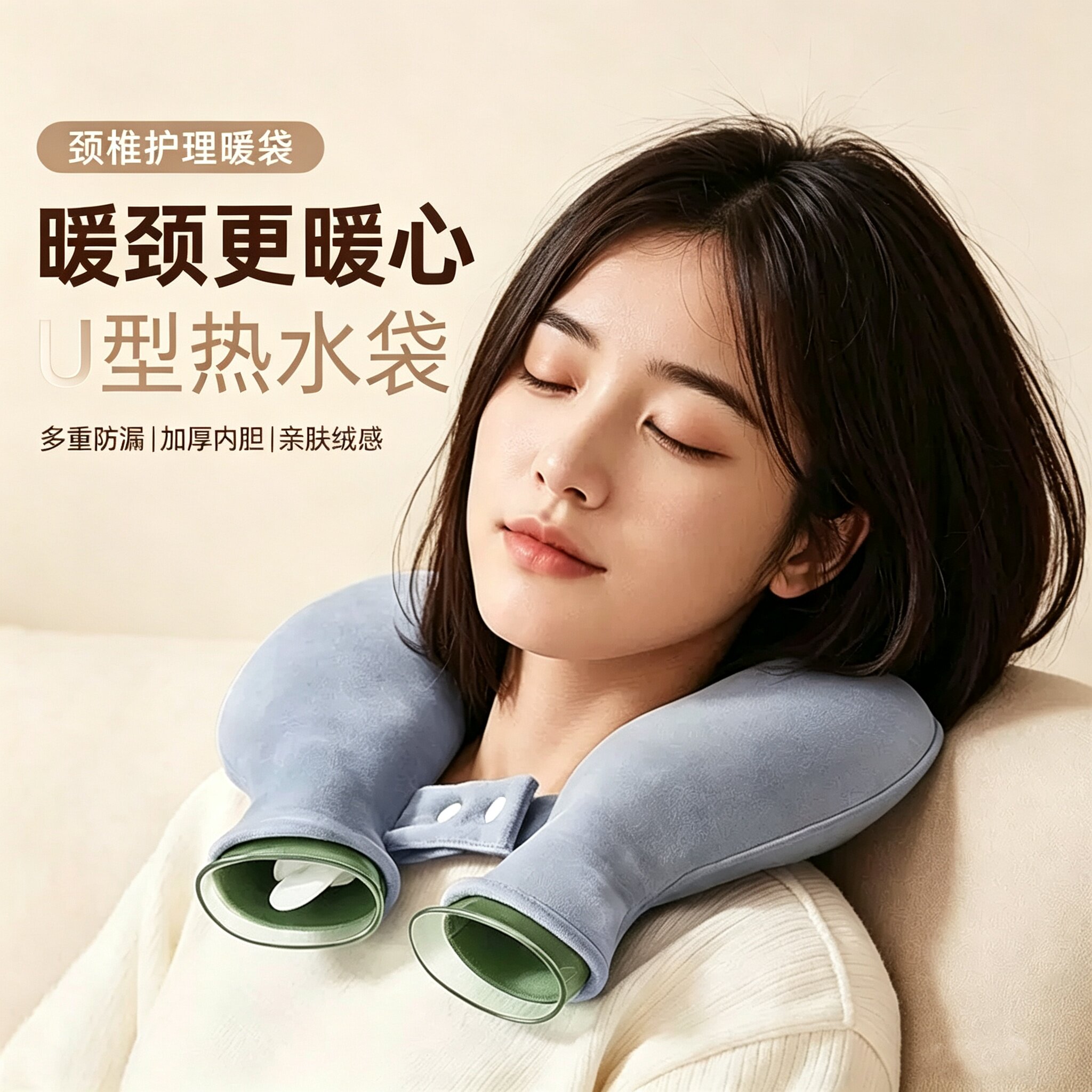 颈椎U型加厚注水热敷袋